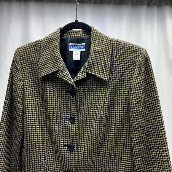 Pendleton Classic Blazer Houndstooth Wool Women’s Size 6 Vintage 70's - Picture 2 of 9